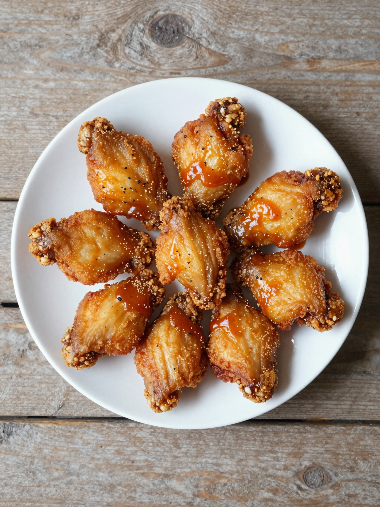 Crispy air fryer chicken wings tossed in buffalo sauce