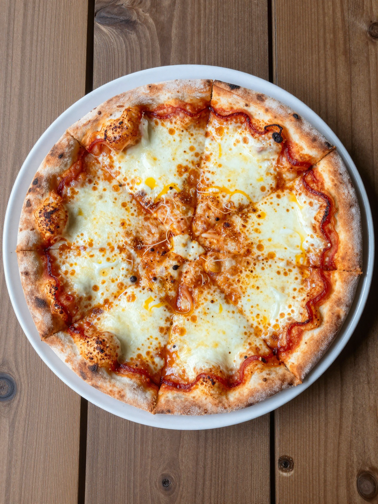 Homemade pizza with melted mozzarella and toppings fresh from the oven