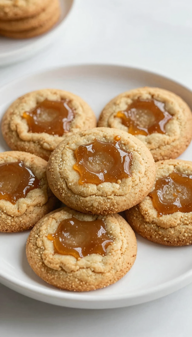 Overhead plate of molasses cookies