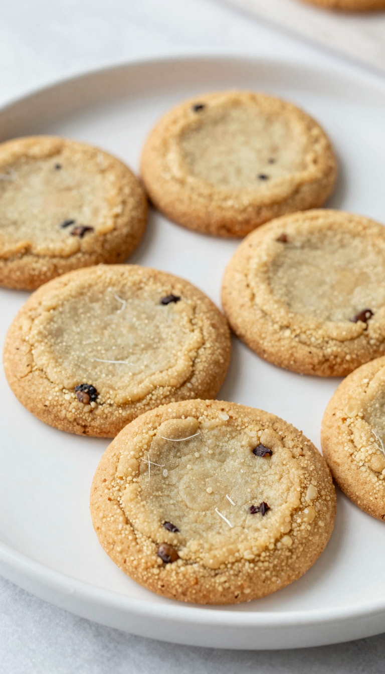 Overhead plate of snickerdoodle cookies